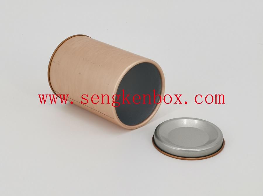 Rolled Edge Tea Packaging Paper Cardboard Cans with Tinplate Lids