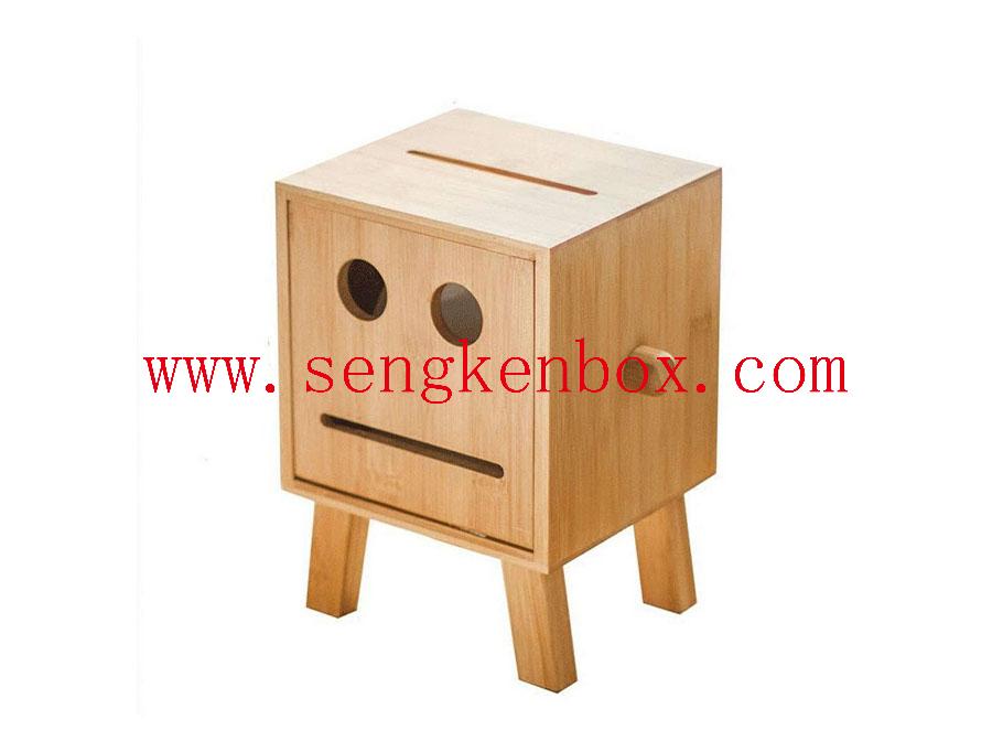 Wooden Box With Four Legs Supporting