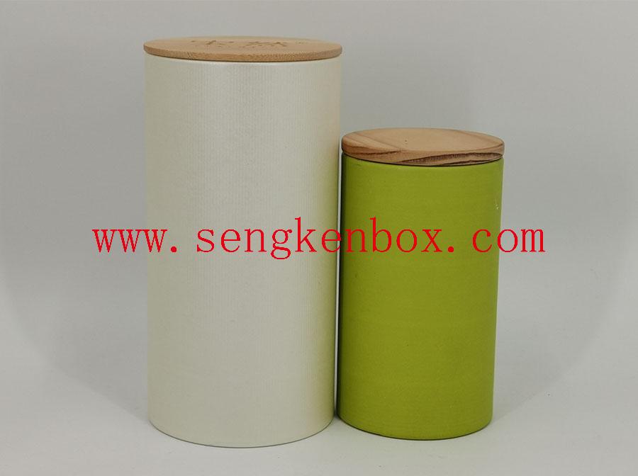 Paper Cans With Bamboo Cover