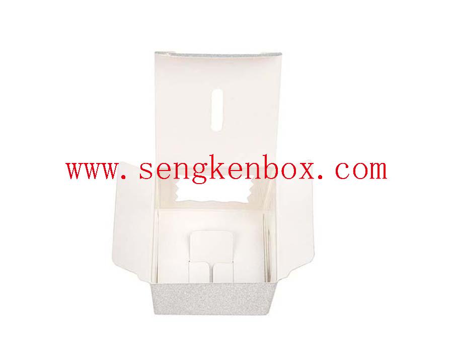 Caisse de papier d'emballage de surface blanche argentée