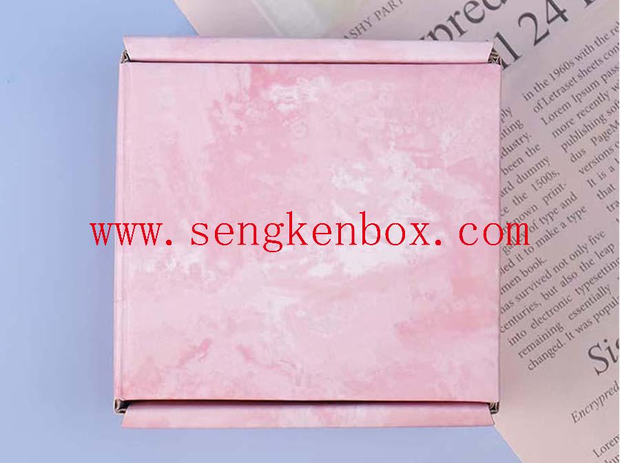 Boîte à cartes en papier pliable rose