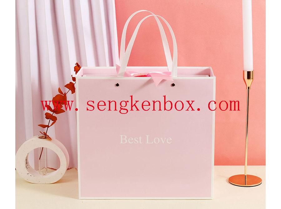 Caisse de papier d'emballage de boîte à chaussures rose