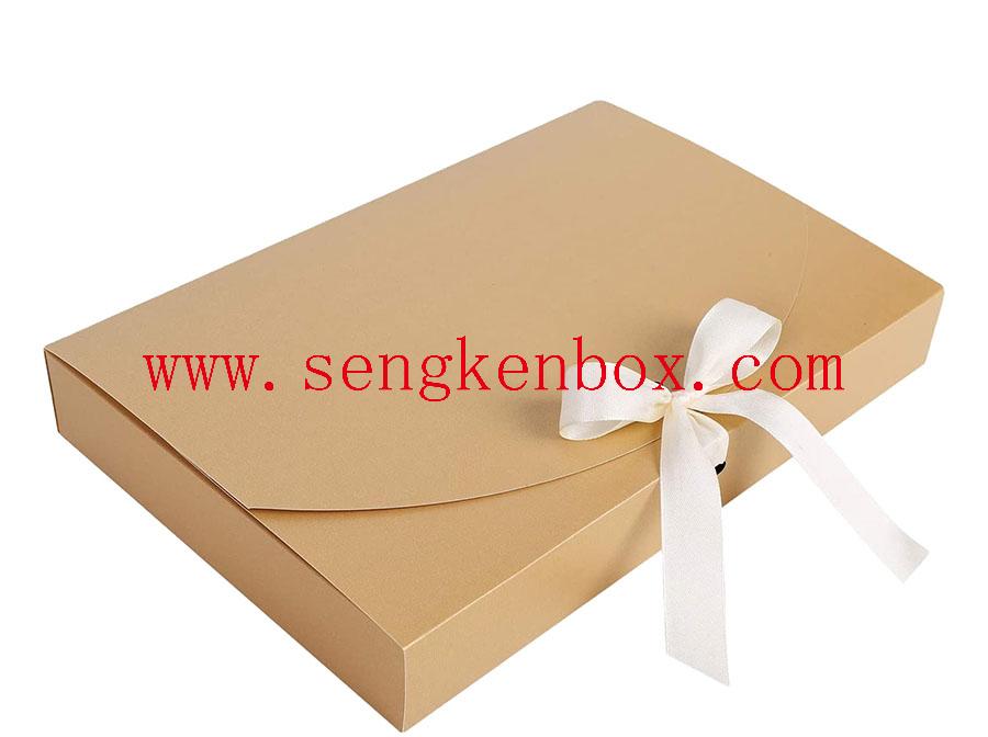 Boîte d'emballage pliable de document de papier brun de taille personnalisée