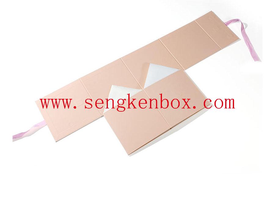 Mallette d'emballage en papier pliable rose fard à joues