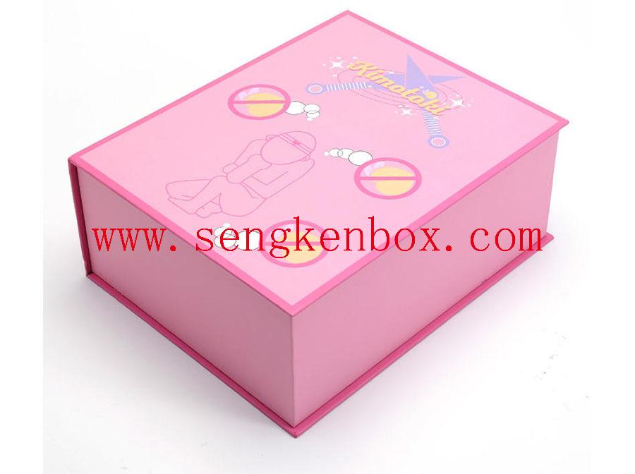 Boîte-cadeau en papier pliant rose