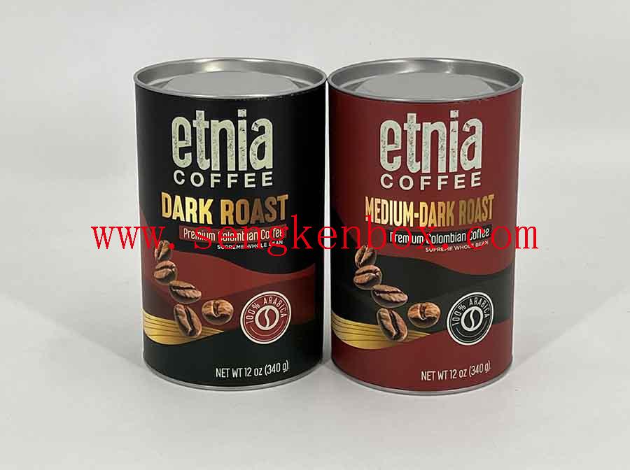 Tube en carton d'emballage de café Etnia