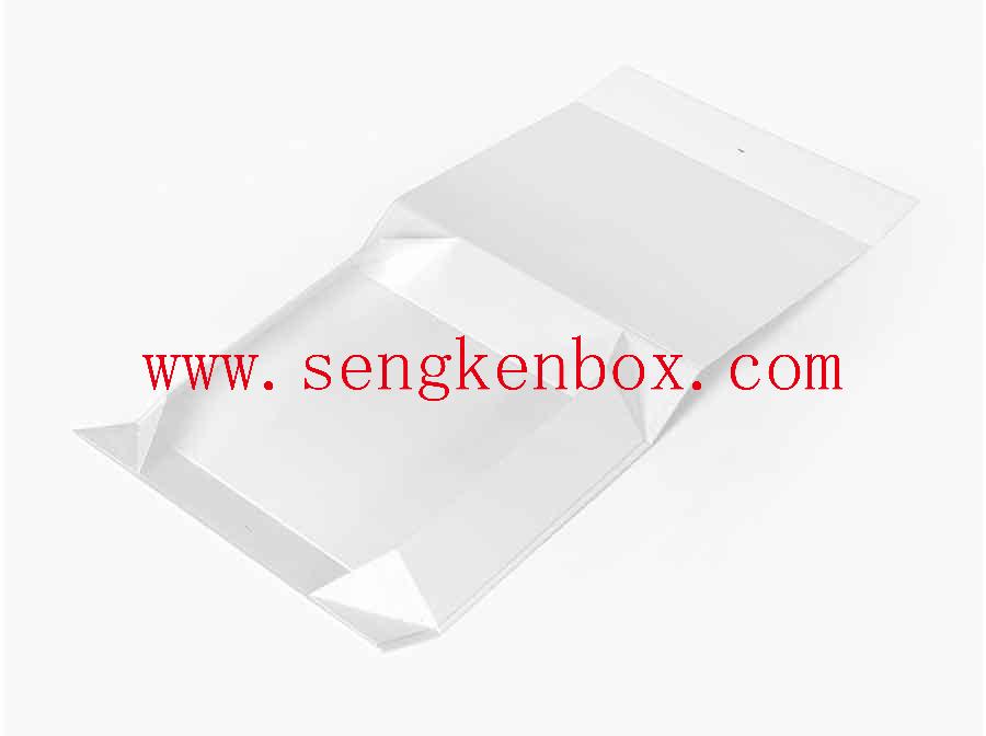 Boîte-cadeau en papier magnétique pliante blanche
