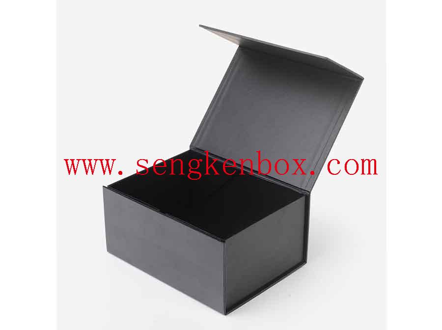 Boîte pliante cadeau à rabat noir pliable rectangle