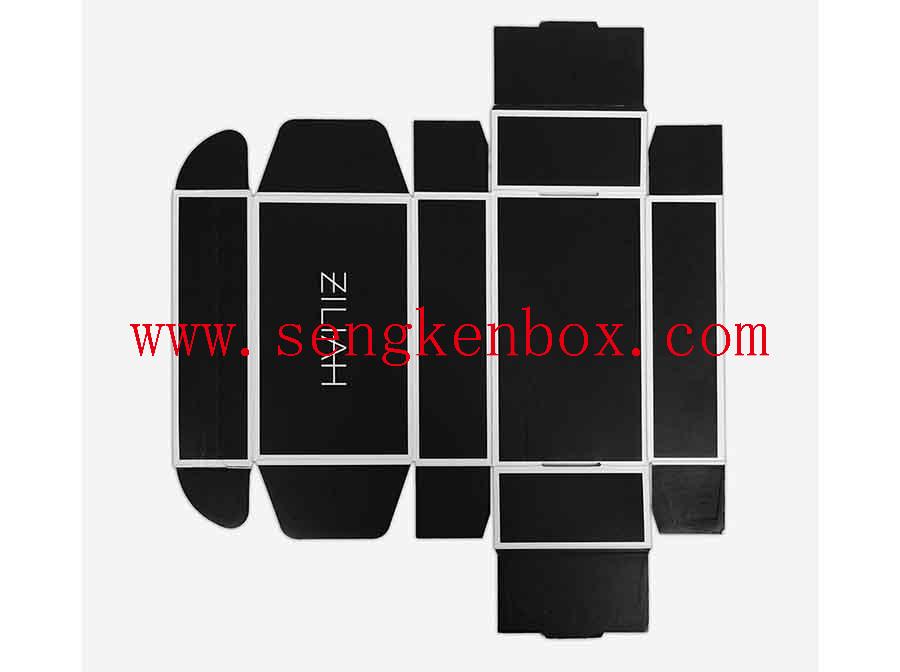Boîte de logo personnalisée à rayures noires et blanches