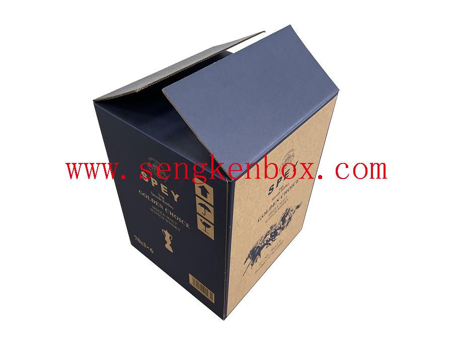 Emballage d'expédition de vin brun imprimé Boîte de papier mobile en carton ondulé