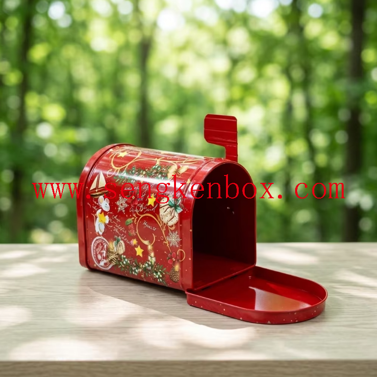 Christmas Mailbox Tin Box