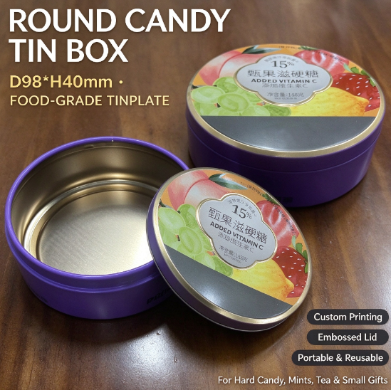 Vitamin C Hard Candy Packaging Tin