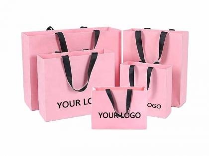 Custom Luxury Pink Bolsas Shopping Paper Bag