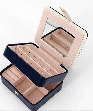 OEM et ODM Leather Jewelry Box with Mirror Earring Bracelet Necklace Ring Packaging à vendre
