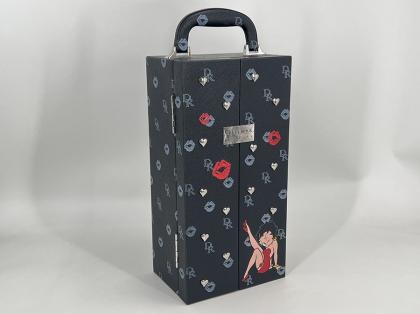 OEM et ODM Black Double Open Leather Box with Handle à vendre