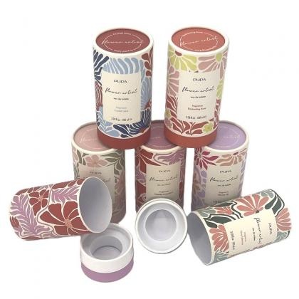 Rolled Edge and Lid Cosmetic Paper Tube