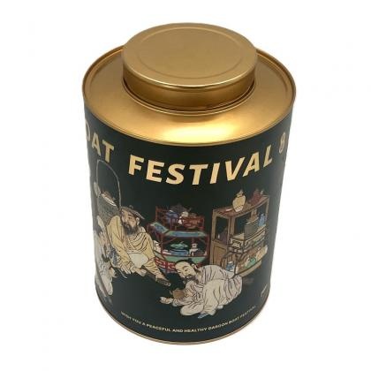 Factory Wholesale Tea Paper Can with Metal Lid